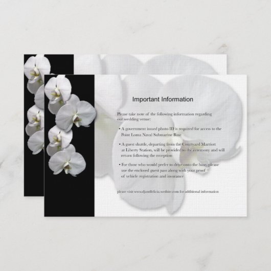 White Orchids Information Sheet Informatiekaartje (Voorkant / Achterkant)
