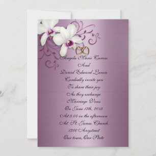 White Orchids Invitation Kaart