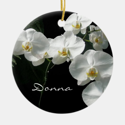 White Orchids kerstversiering Keramisch Ornament (Voorkant)