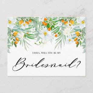 White Orchids & Kumquats zullen je zijn mijn Bride Briefkaart