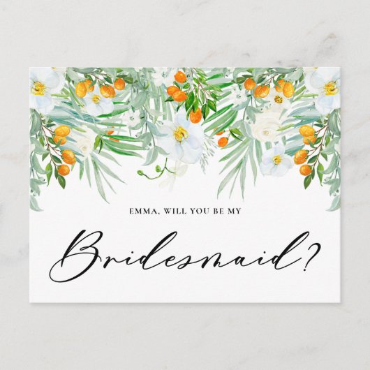 White Orchids & Kumquats zullen je zijn mijn Bride Briefkaart (Voorkant)