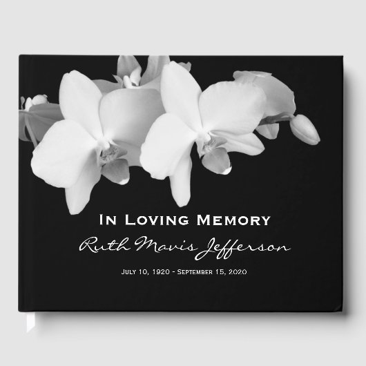 White Orchids Memorial of Funeral Gastenboek (Voorkant)