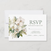 White Orchids Menu Choices RSVP Response Kaart (Voorkant)