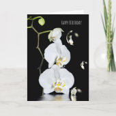 white orchids met bubble reflection birthday kaart (Voorkant)