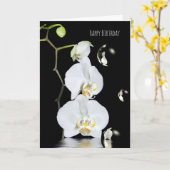 white orchids met bubble reflection birthday kaart (Gele Bloem)