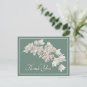 White Orchids Moss Background Bedankt Briefkaart (Staand voorkant)