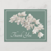 White Orchids Moss Background Bedankt Briefkaart (Voorkant)