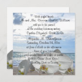 White Orchids Ocean Waves Wedding Kaart (Voorkant / Achterkant)