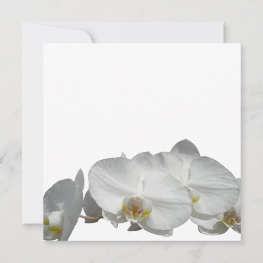White Orchids Ocean Waves Wedding Kaart (Achterkant)