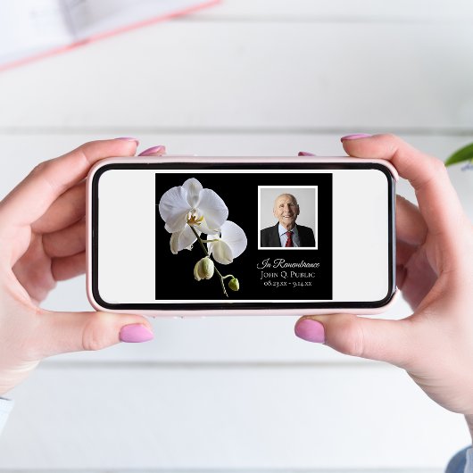 White Orchids on Black Death Jubileum Kaart