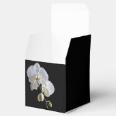 White Orchids on Black Wedding Bedankdoosjes (Geopend)