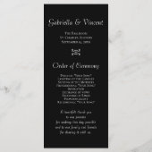 White Orchids on Black Wedding Programs Programmakaart (Achterkant)