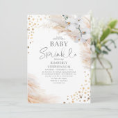 White Orchids Pampas Grass Baby shower Sprinkle Kaart (Staand voorkant)