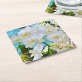 White Orchids Paper Onderzetter (Schuin)