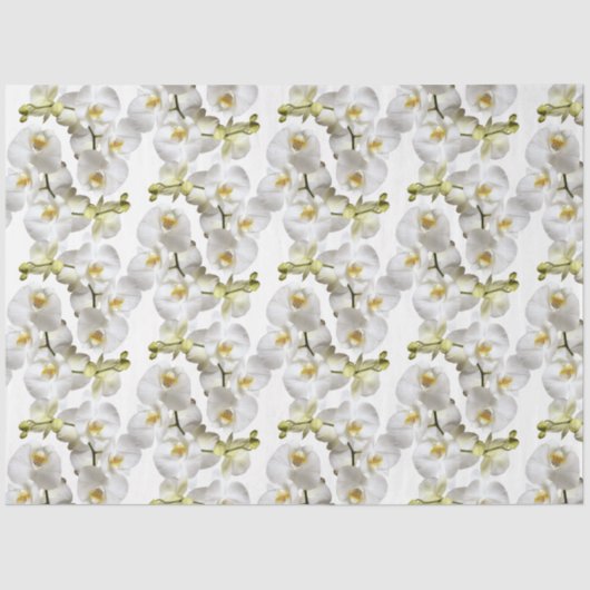 White Orchids Pattern Tissuepapier (Voorkant)