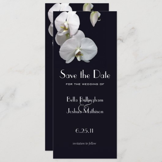 White Orchids Save the Date Notice (Voorkant / Achterkant)