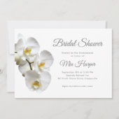 White Orchids Silver Grey Custom Vrijgezellenfeest Kaart (Voorkant)