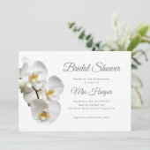 White Orchids Silver Grey Custom Vrijgezellenfeest Kaart (Staand voorkant)