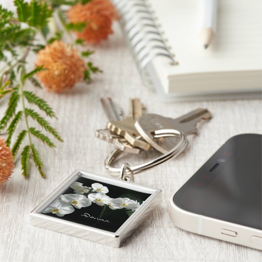 White Orchids Sleutelhanger (Zijkant)