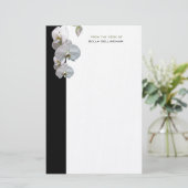 White Orchids Stationery Briefpapier (Staand voorkant)