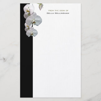 White Orchids Stationery Briefpapier