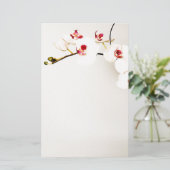 White Orchids Stationery Briefpapier (Staand voorkant)
