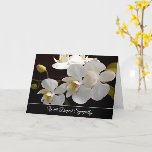 White Orchids Sympathie Card Kaart (Gele Bloem)