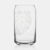 White Orchids Tropical met Monogram Initiaal Blikvorm Glas (Achterkant)