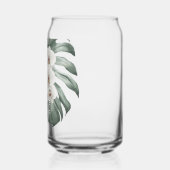 White Orchids Tropical met Monogram Initiaal Blikvorm Glas (Links)