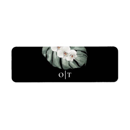 White Orchids Tropical Wedding Cigar Band Etiket (Voorkant)