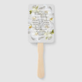 White Orchids Wedding Fan Program Sjabloon Handwaaier (Achterkant)