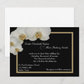 White Orchids Wedding Invitation Kaart (Voorkant / Achterkant)