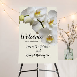 White Orchids Wedding Welcome Board