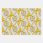 White Orchids Yellow Gold Wrapping Paper Sheets (Voorkant)