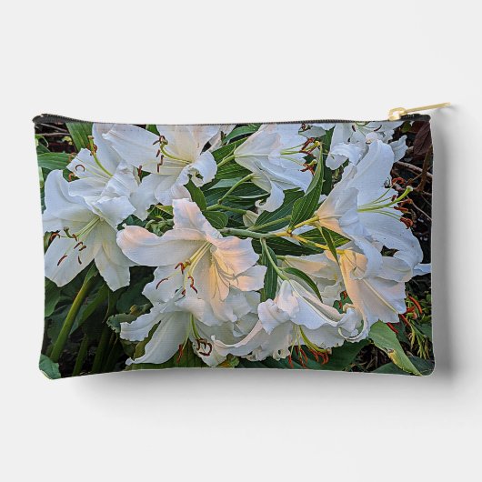 White Oriental Lilies Floral Etui (Achterkant)