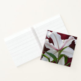 White Oriental Lily Bloom Floral Notitieboek