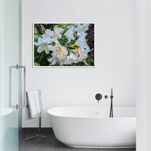 White Oriental Lily Blooms Floral Foto Afdruk