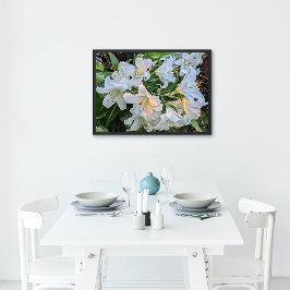White Oriental Lily Blooms Floral Perfect Poster