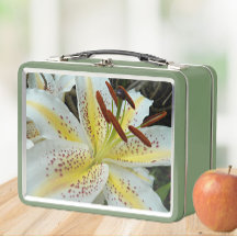 White Oriental Lily met Yellow Starburst Floral