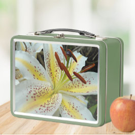 White Oriental Lily met Yellow Starburst Floral