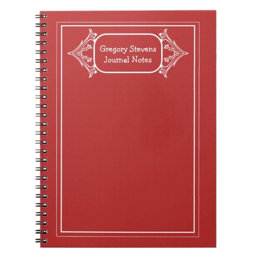 White Ornamental Framed Notitieboek (Voorkant)