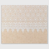 White Ornamental Lace over fabric design Cadeaupapier (Vlak)