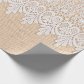White Ornamental Lace over fabric design Cadeaupapier (Hoek)