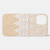 White Ornamental Lace over fabric design Case-Mate iPhone Case (Achterkant (horizontaal))