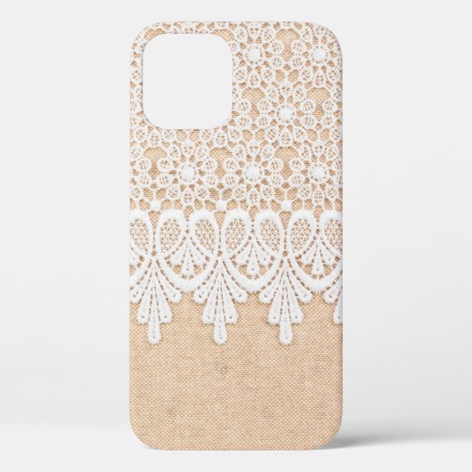 White Ornamental Lace over fabric design Case-Mate iPhone Case (Achterkant)