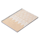 White Ornamental Lace over fabric design Notitieboek (Linkerzijde)