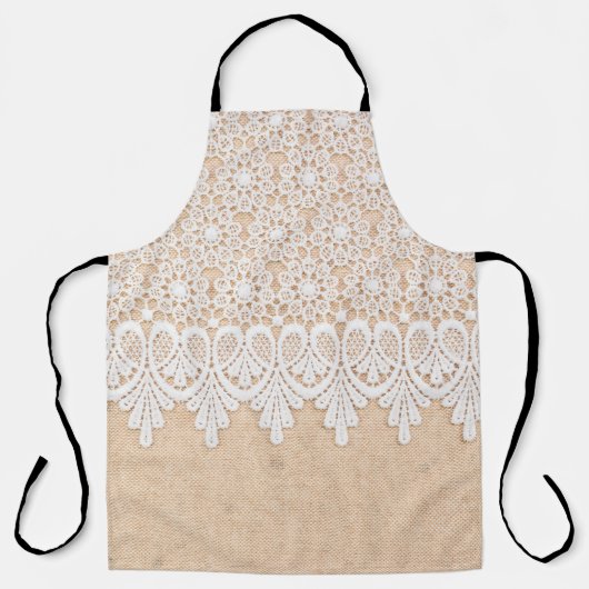 White Ornamental Lace over fabric design Schort (Voorkant)