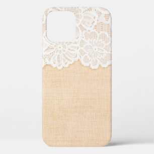 White Ornamental Lace over fabric design voor bord Case-Mate iPhone Case