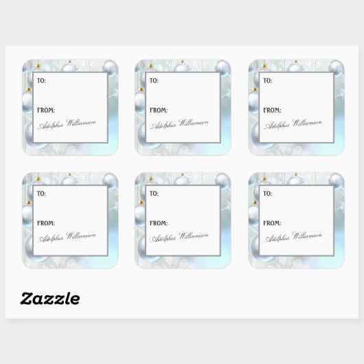 White Ornaments Christmas Gift Label (Vel)