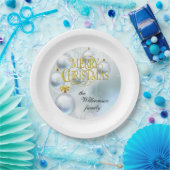 White Ornaments Merry Christmas - Personalize Papieren Bordje (Feest)